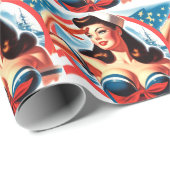 Vintages Sailor-Button Geschenkpapier (Rolleneckpunkt)