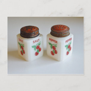 Vintages Salz und Pepper Shakers Postkarte