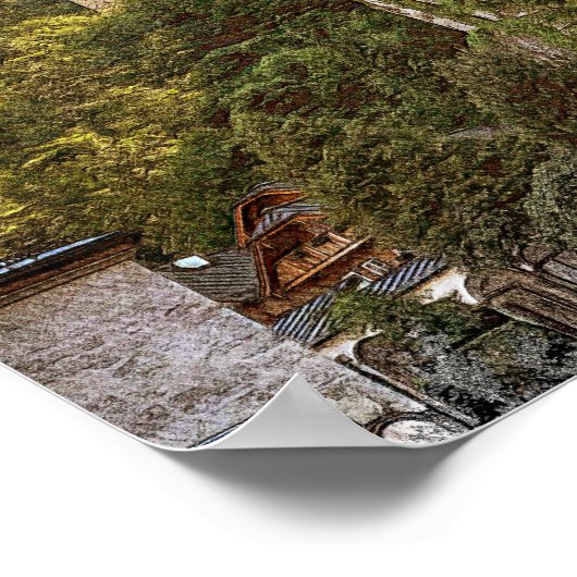 Vintages Salzburg Österreich Ausblick Poster (Ecke)