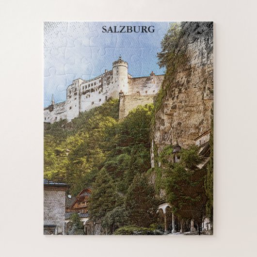 Vintages Salzburg Österreich Ausblick Puzzle (Vertikal)
