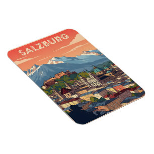 Vintages Salzburg Österreich Magnet