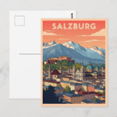 Vintages Salzburg Österreich Postkarte (Vorne/Hinten)
