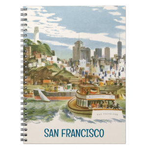Vintages San Francisco Bay Travel Poster Ferryboat Notizblock