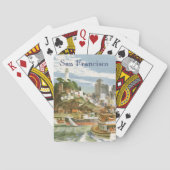 Vintages San Francisco Bay Travel Poster Ferryboat Spielkarten (Rückseite)