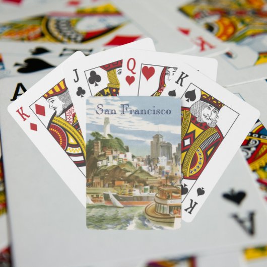 Vintages San Francisco Bay Travel Poster Ferryboat Spielkarten