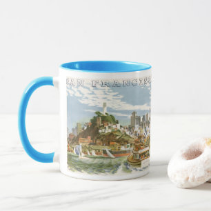Vintages San Francisco Bay Travel Poster Ferryboat Tasse