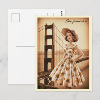 Vintages San Francisco, CA alter Bus auf der Straß Postkarte