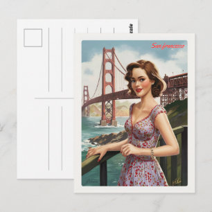 Vintages San Francisco, CA alter Bus auf der Straß Postkarte
