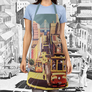 Vintages San Francisco Cable Cars Travel Poster Ar Schürze