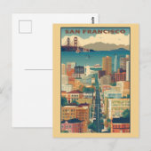 Vintages San Francisco California City Skyline Postkarte (Vorne/Hinten)