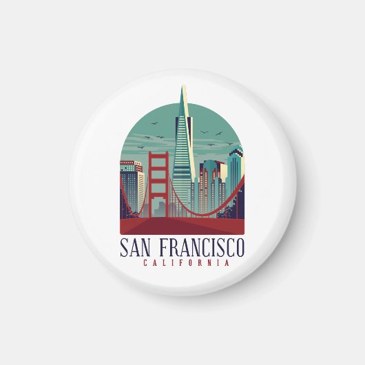 Vintages San Francisco Cityscape Magnet (Vorne)