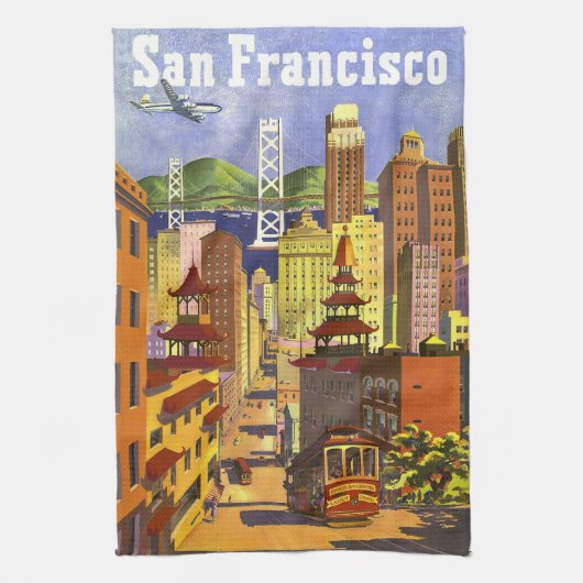 Vintages San Francisco Küchentuch (Vertikal)