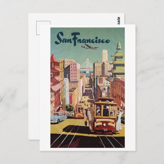 Vintages San Francisco Reiseplakat Postkarte (Vorne/Hinten)