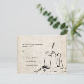 Vintages Sandschloss Hochzeit Einladung UAWG (Stehend Vorderseite)