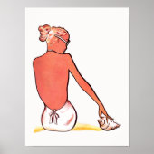 Vintages Sandstrand Retro Seashell Girl Poster (Vorne)