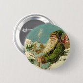 Vintages Sankt- - Joyeux-Weihnachten Button (Vorne & Hinten)