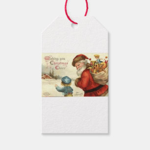 VINTAGES SANKT-VERPACKUNGS-PAPIER USW. GESCHENKANHÄNGER