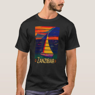 Vintages Sansibar Tansania Afrika Sonnenuntergang  T-Shirt