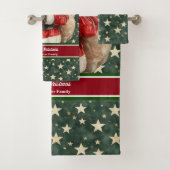 Vintages Santa Bath Handtuch Set zu Weihnachten (Insitu)