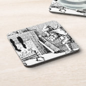 Vintages Santa Bringspielzeug Getränkeuntersetzer (Linke Seite)