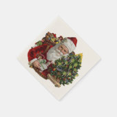 Vintages Santa Claus Dinner Napkins Serviette (Ecke)