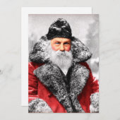 Vintages Santa Claus Foto Feiertagskarte (Vorne/Hinten)