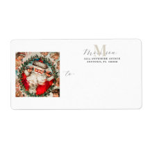Vintages Santa Claus Monogram Rücksendesiegel