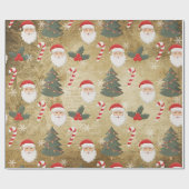 Vintages Santa Claus Muster Geschenkpapier (Flach)