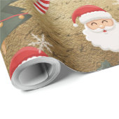 Vintages Santa Claus Muster Geschenkpapier (Rolleneckpunkt)