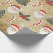 Vintages Santa Claus Muster Geschenkpapier (Ecke)