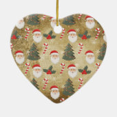 Vintages Santa Claus Muster Keramik Ornament (Hinten)