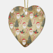 Vintages Santa Claus Muster Keramik Ornament (Links)