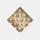 Vintages Santa Claus Muster Serviette (Ecke)