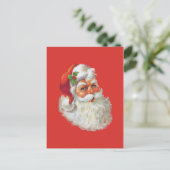 Vintages Santa-Claus-Portrait Feiertagspostkarte (Stehend Vorderseite)