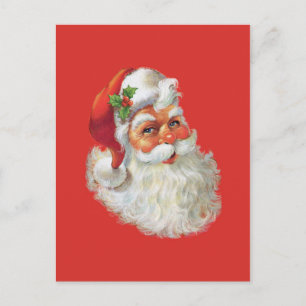 Vintages Santa-Claus-Portrait Feiertagspostkarte