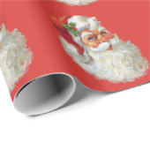 Vintages Santa-Claus-Portrait Geschenkpapier (Rolleneckpunkt)