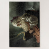 Vintages Santa Claus Reading Magic Book Puzzle (Vertikal)