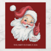 Vintages Santa Claus Weinetikett (Einzelnes Label)