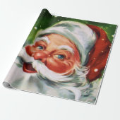 Vintages Santa Face 1 Geschenkpapier (Ungerollt)