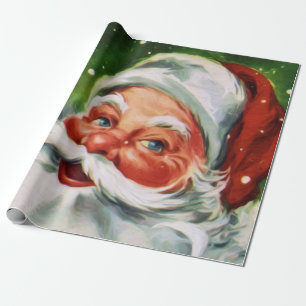 Vintages Santa Face 1 Geschenkpapier