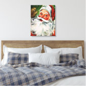 Vintages Santa Face 1 Leinwanddruck (Insitu (Schlafzimmer))