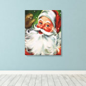 Vintages Santa Face 1 Leinwanddruck (Insitu (Holzboden))