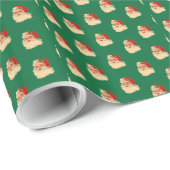 Vintages Santa Face-ll-Papier Geschenkpapier (Rolleneckpunkt)