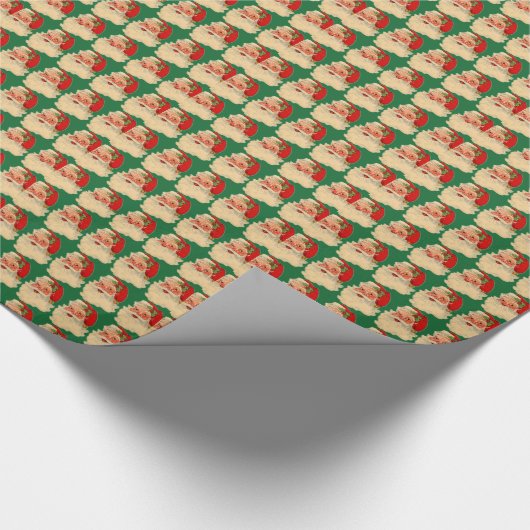 Vintages Santa Face-ll-Papier Geschenkpapier (Ecke)