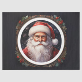 Vintages "Santa in Round Frame"-Dekorationspapier Seidenpapier