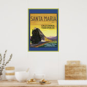 Vintages Santa Maria California Gemüsegarantie Poster (Küche)