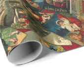 Vintages Santa Scatter-Rotweispapier Geschenkpapier (Rolleneckpunkt)