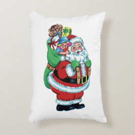 Vintages Santa & Toy Sack Accent Kissen