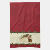 Vintages Santa und Holly Küchentuch (Vertikal)