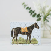 Vintages Sattelpferd Postkarte (Stehend Vorderseite)